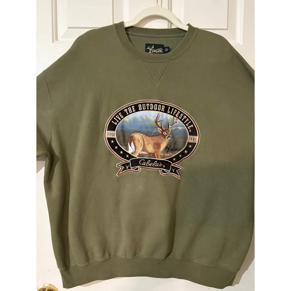 Cabela’s Dick Idol Men’s Crewneck Sweatshirt 2XL – Embroidered Logo Pullover